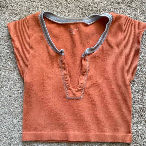 Urban Outfitters Tops - Urban Outfitters Orange Ribbed Crop Top